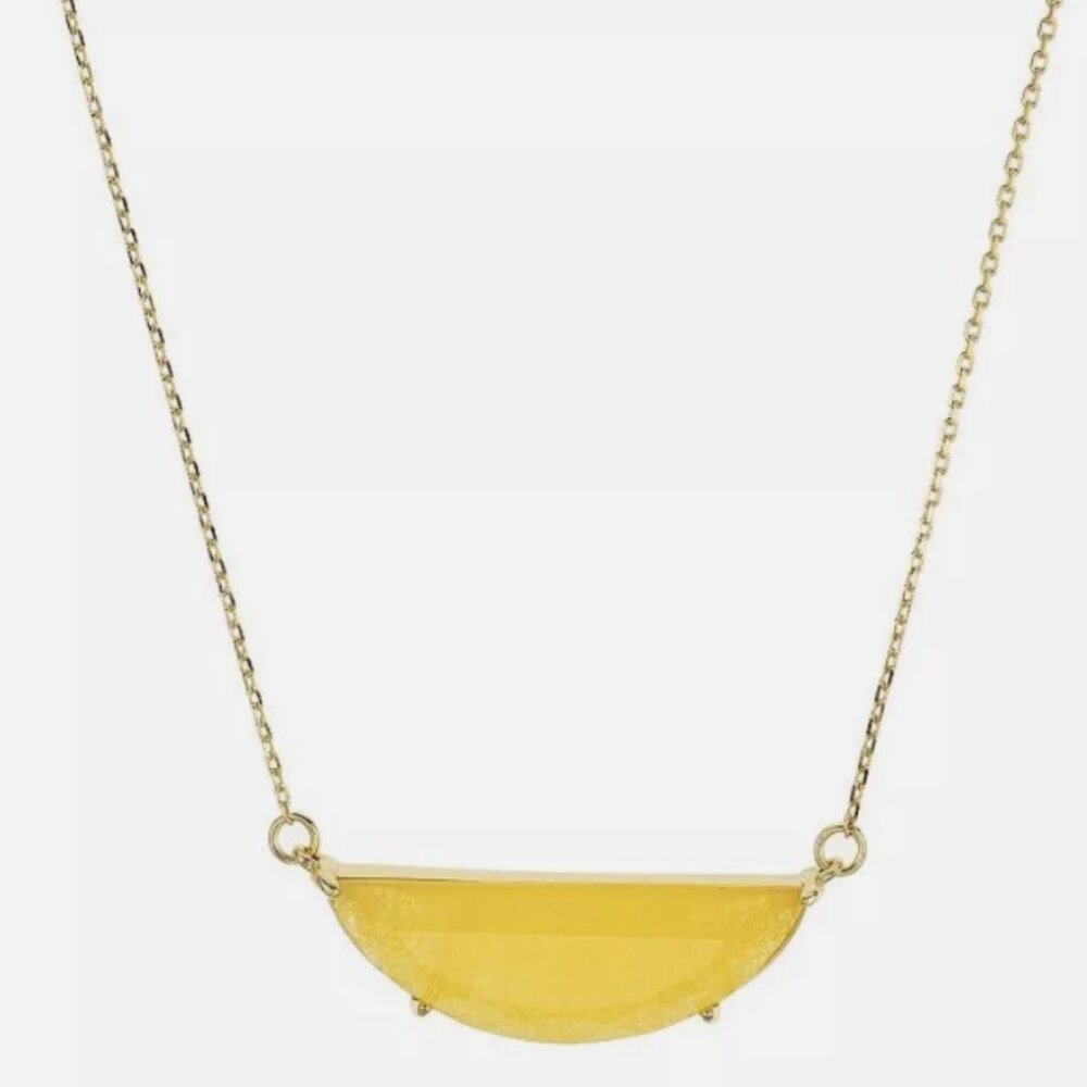 kate spade new york half moon yellow scallop mini pendant necklace